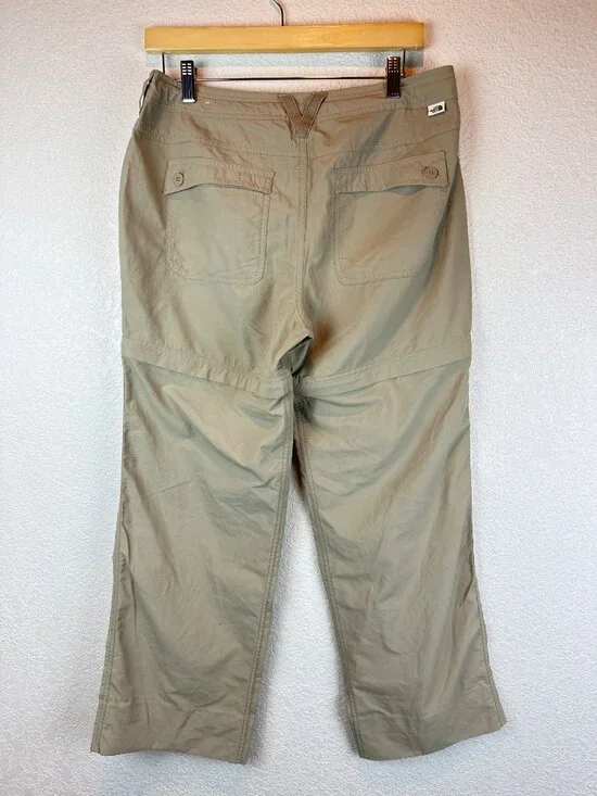 The North Face Convertible Hiking Pants Womens US 8 Khaki Zip Off Nylon Camping - Picture 11 of 12